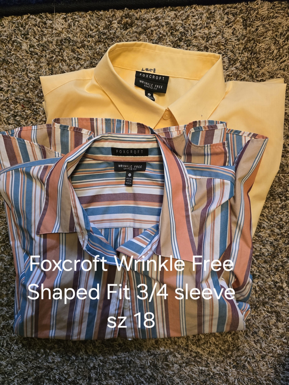 Foxcroft Women’s Button-Down Shirts - Yellow & Multi-Stripe